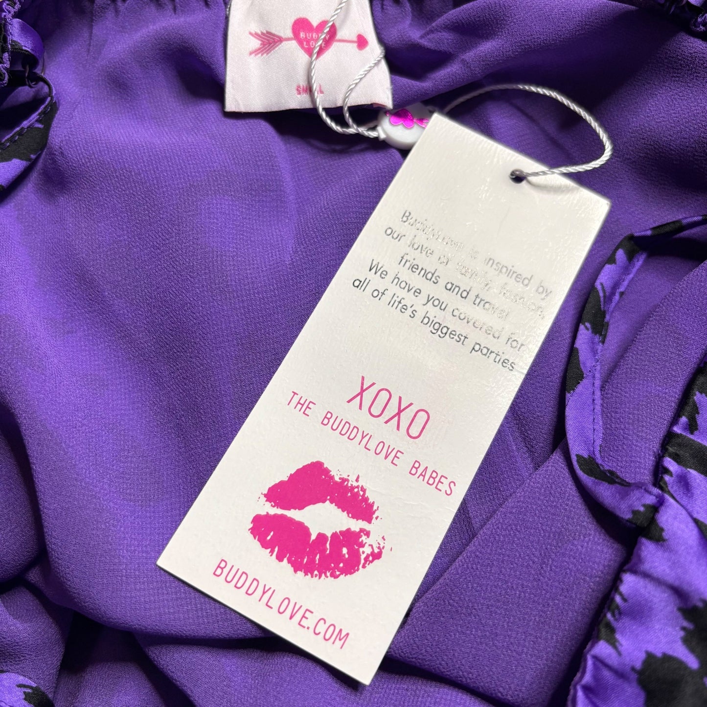 NEW BUDDY LOVE Sandra Swing Mini Dress in Purple Size Small