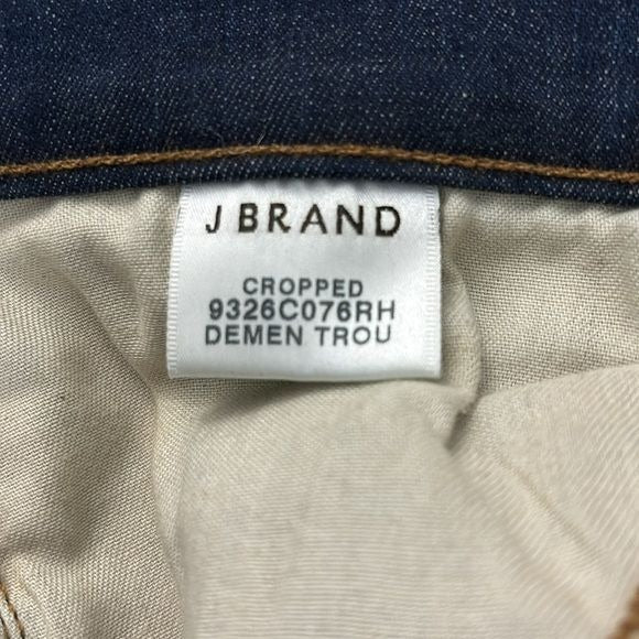 J BRAND Demented Trouble Distressed Low Rise Cropped Jeans Size 28