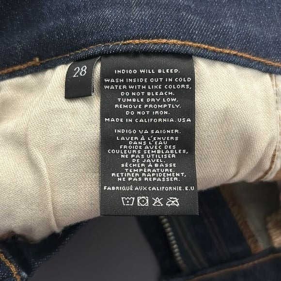 J BRAND Demented Trouble Distressed Low Rise Cropped Jeans Size 28