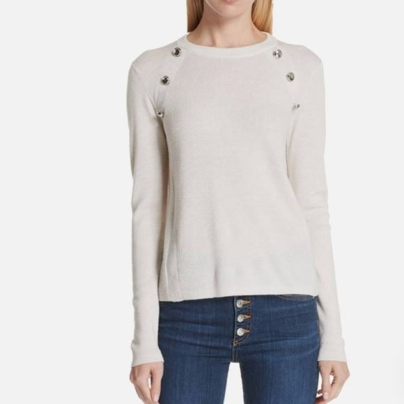 VERONICA BEARD Pearson Merino Wool Ribbed Cream Sweater Size Medium