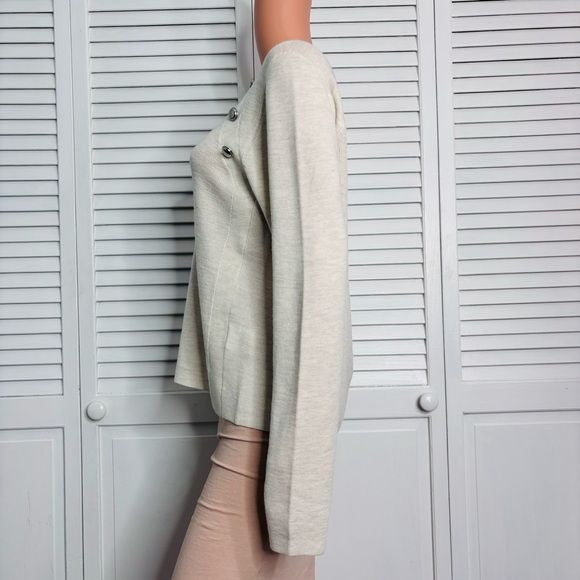 VERONICA BEARD Pearson Merino Wool Ribbed Cream Sweater Size Medium