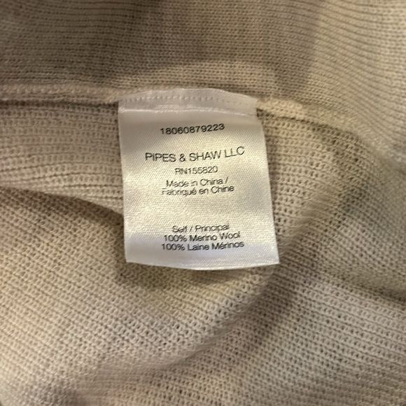 VERONICA BEARD Pearson Merino Wool Ribbed Cream Sweater Size Medium