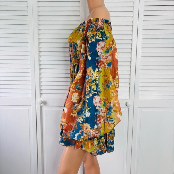 CAROLINE CONSTAS Floral Cotton Poplin Dress Size Medium