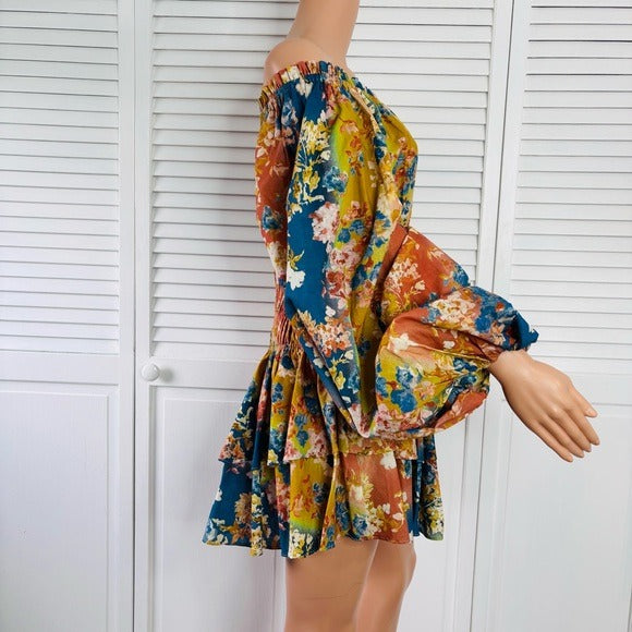 CAROLINE CONSTAS Floral Cotton Poplin Dress Size Medium
