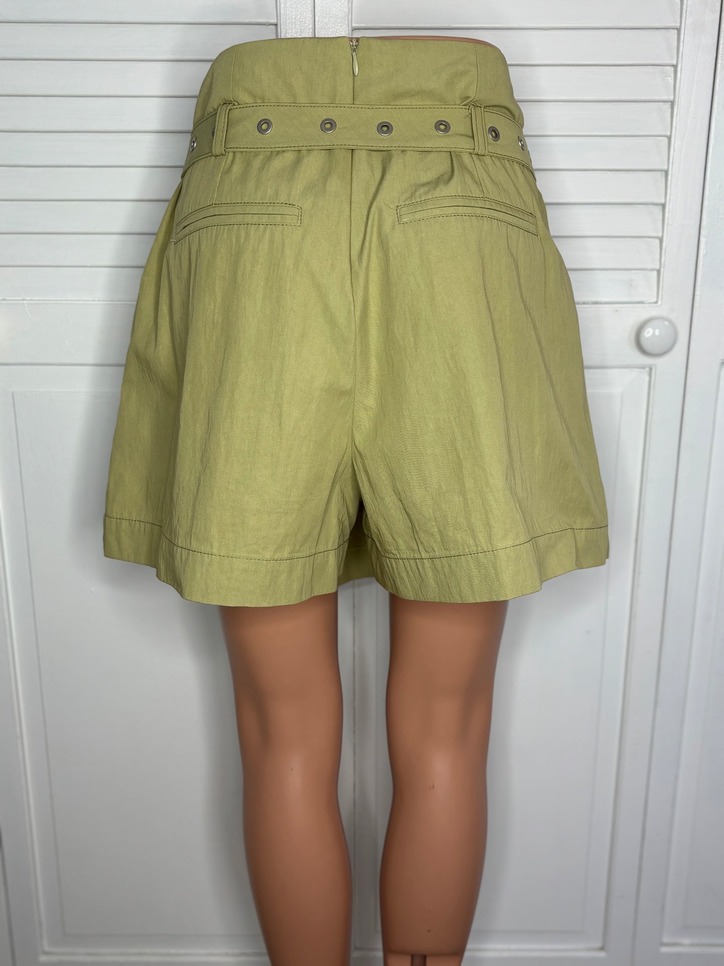 NOCTURNE Olive Green Belted Utility Skort Size Large