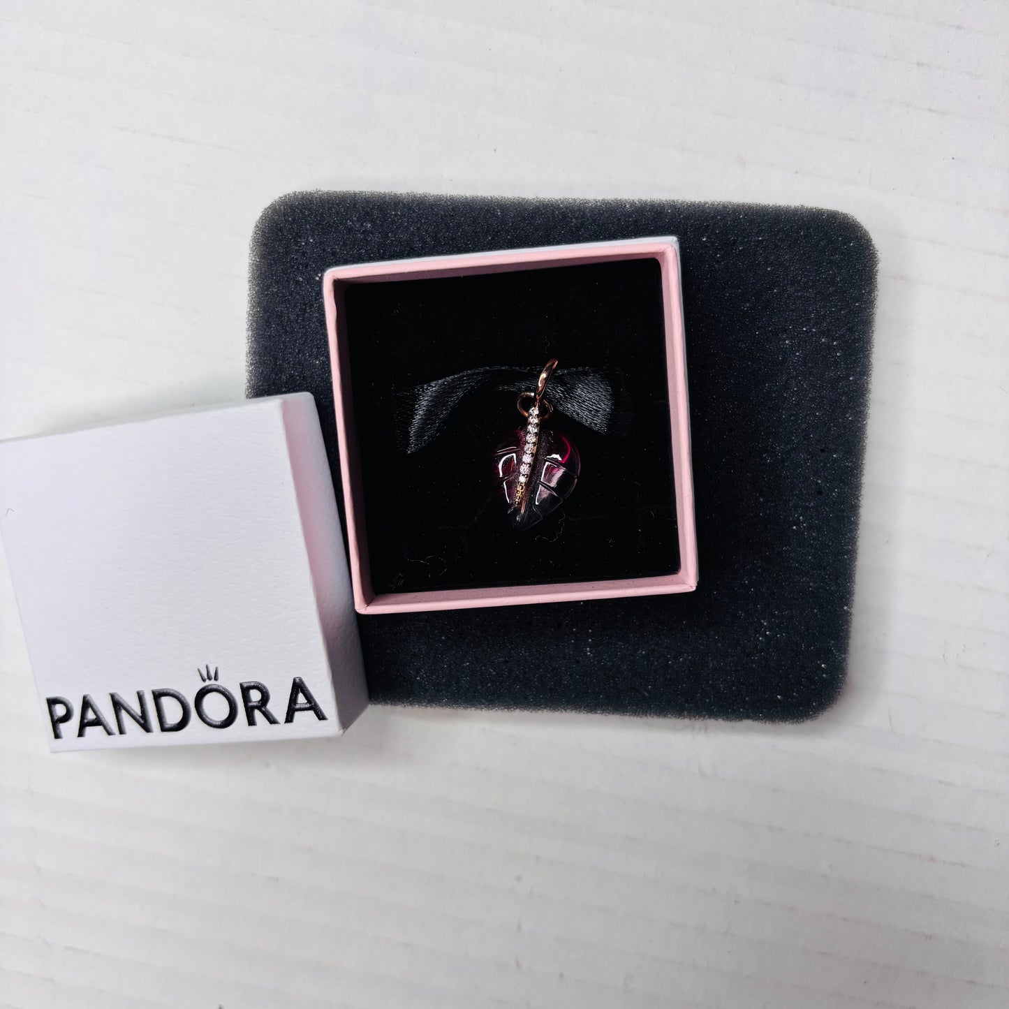 PANDORA Murano Glads Leaf Pendant Charm