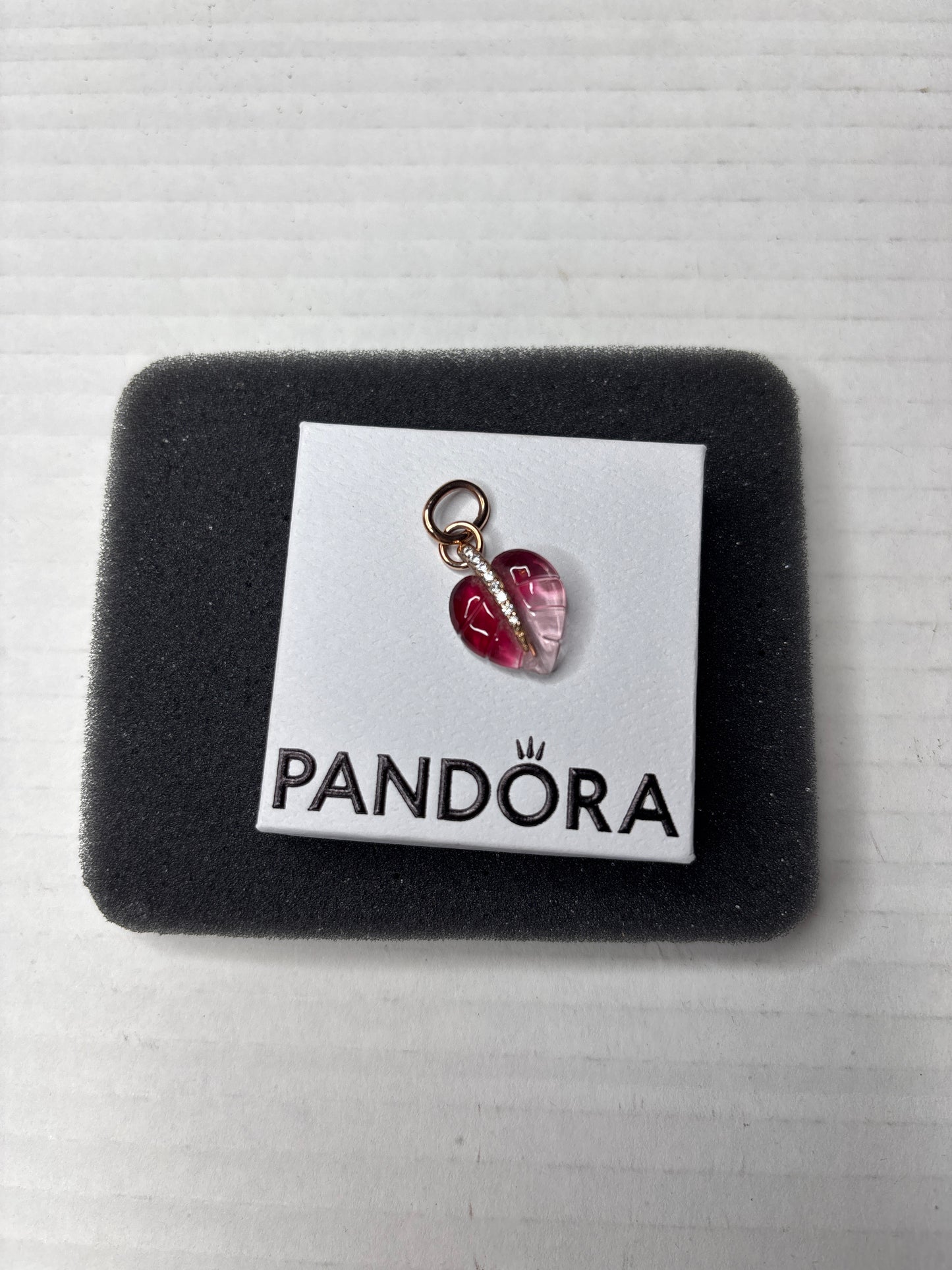 PANDORA Murano Glads Leaf Pendant Charm