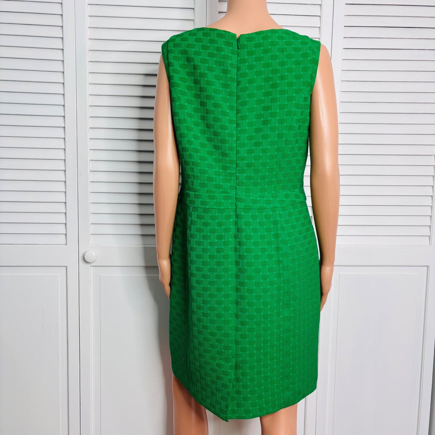 TALBOTS Green Textured Sleeveless Sheath Dress Size 12P