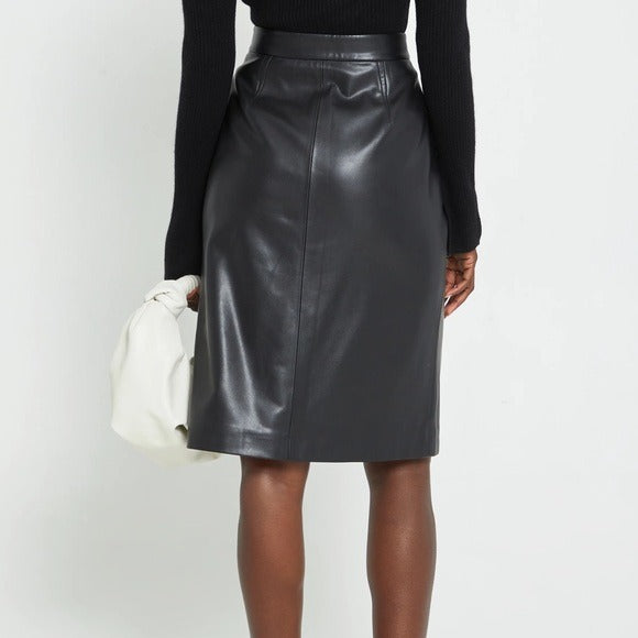 *New* CAARA Mimi Vegan Leather Pencil Skirt in Black