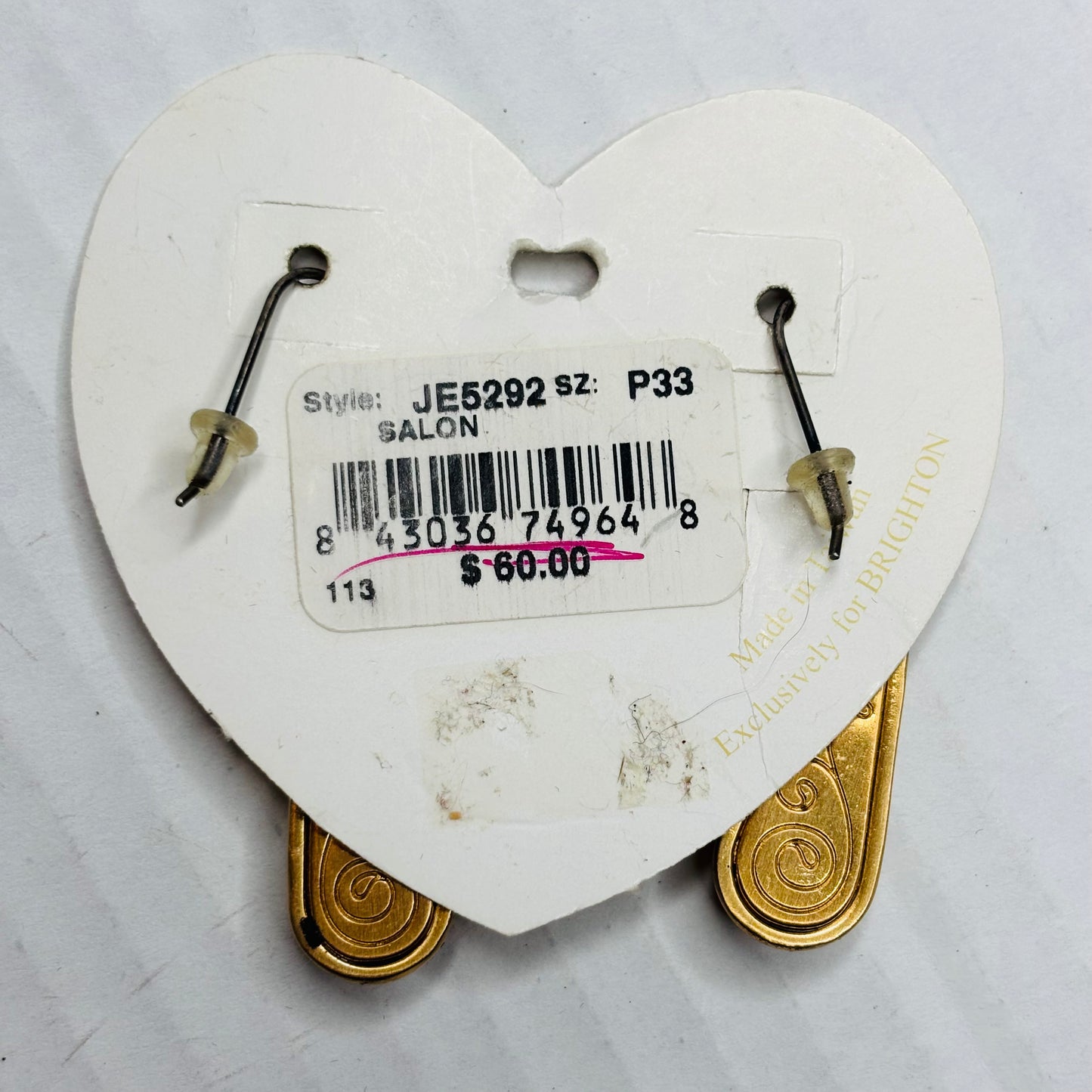 New BRIGHTON Salon Hammered Gold Teardrop Earrings