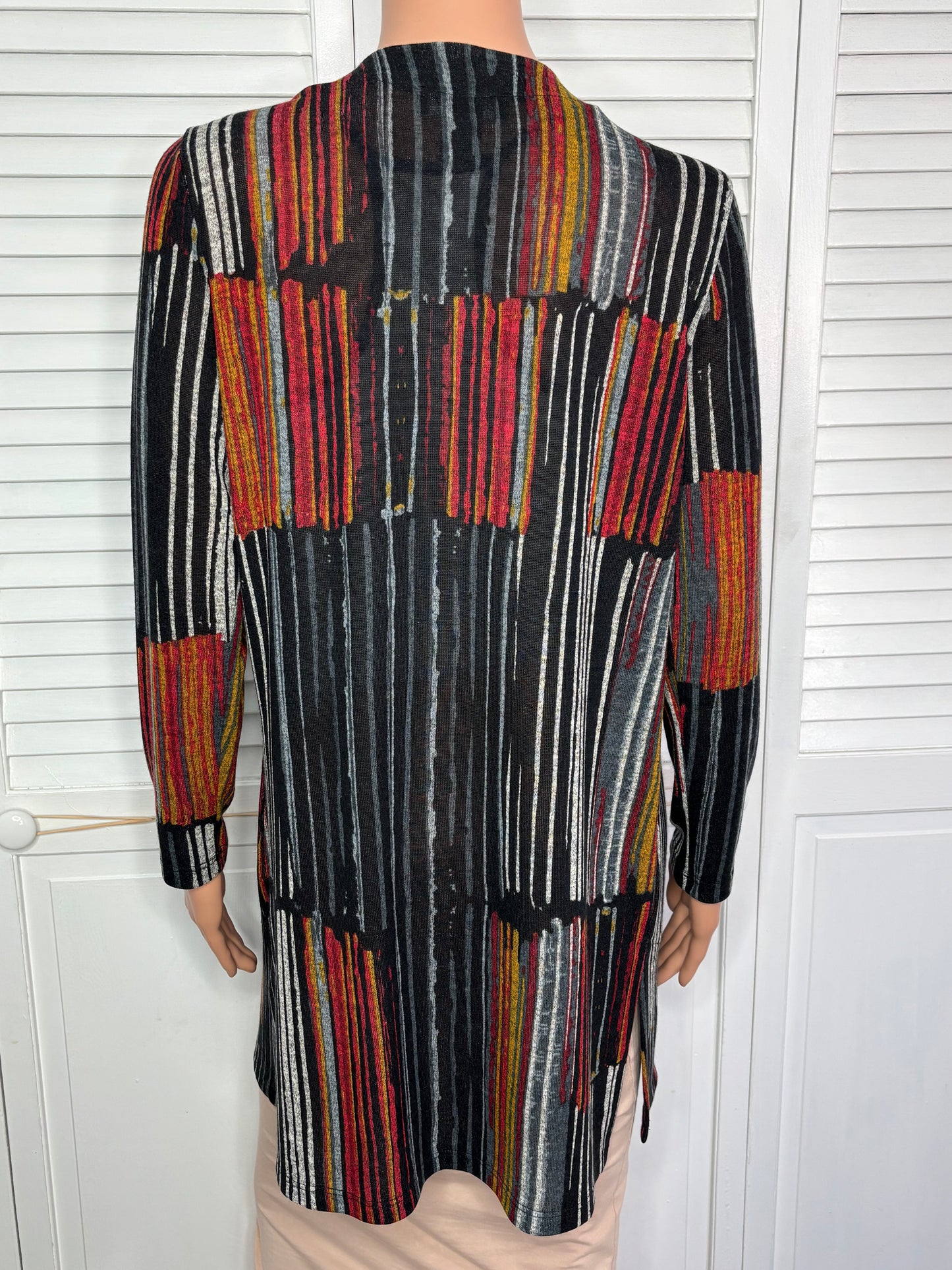 SOFT WORKS Multicolor Open Front Striped Cardigan Size Small