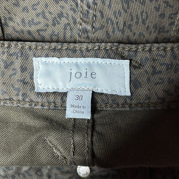 JOIE Mob Wife Edgy French Army Animal Print Skinny Ankle Pants Size 30