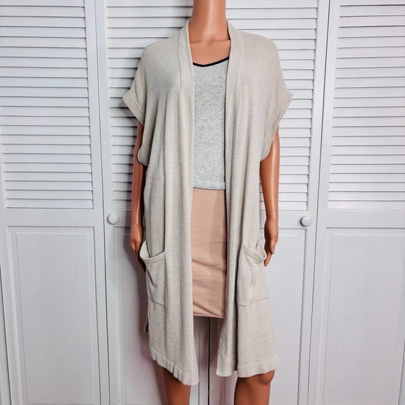 BAREFOOT DREAMS CozyChic Ultra Lite Long Sleeveless Cardigan Size XL