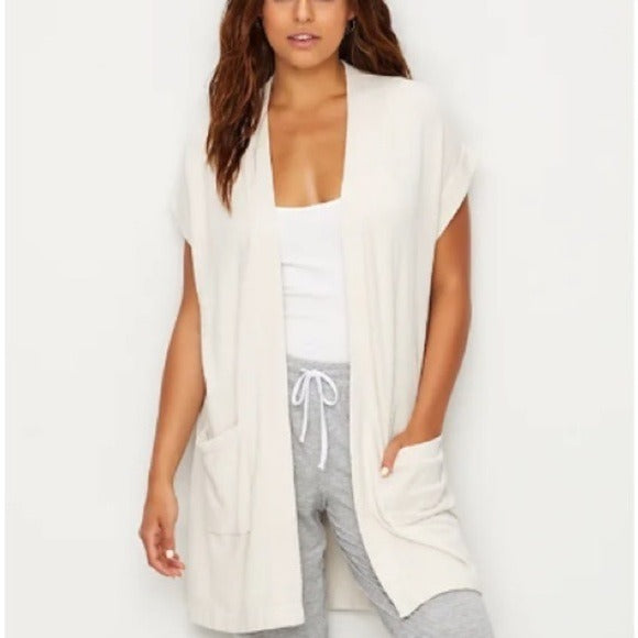 BAREFOOT DREAMS CozyChic Ultra Lite Long Sleeveless Cardigan Size XL