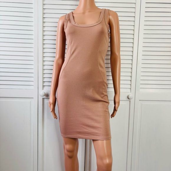*NEW* YITTY Brown Sugar Body Butter Figure-Hugging Sleeveless Tank Dress Size Small