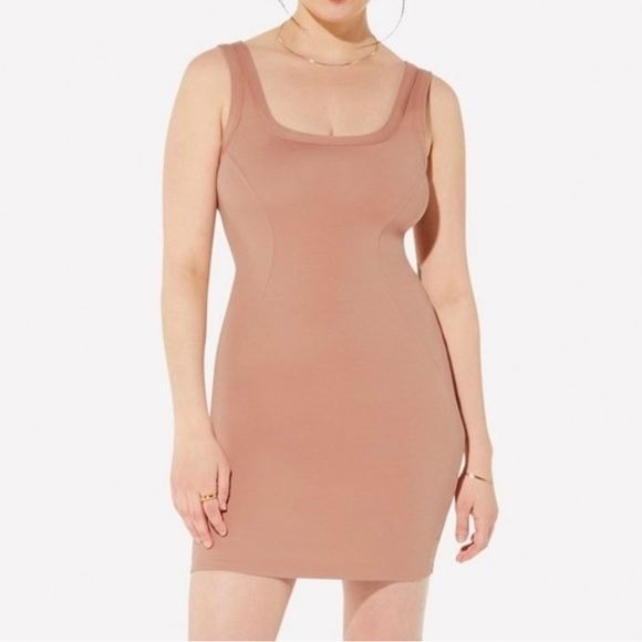 *NEW* YITTY Brown Sugar Body Butter Figure-Hugging Sleeveless Tank Dress Size Small