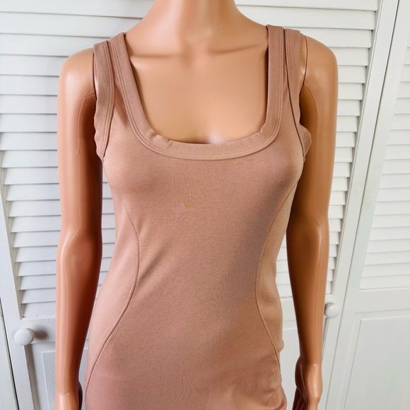 *NEW* YITTY Brown Sugar Body Butter Figure-Hugging Sleeveless Tank Dress Size Small