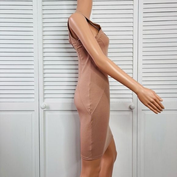 *NEW* YITTY Brown Sugar Body Butter Figure-Hugging Sleeveless Tank Dress Size Small