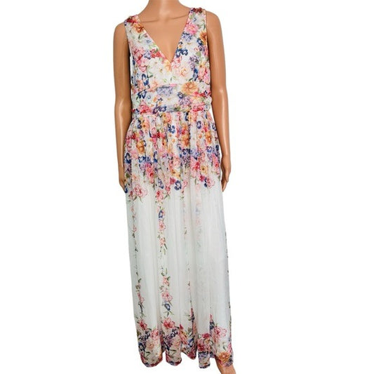 New CUPSHE Warm Up Floral Print V-Neck Maxi Dress Size Large
