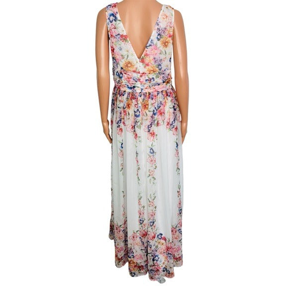 New CUPSHE Warm Up Floral Print V-Neck Maxi Dress Size Large