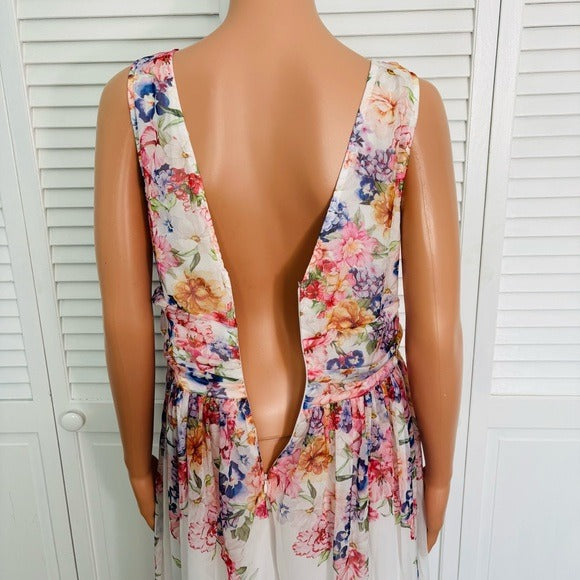 New CUPSHE Warm Up Floral Print V-Neck Maxi Dress Size Large