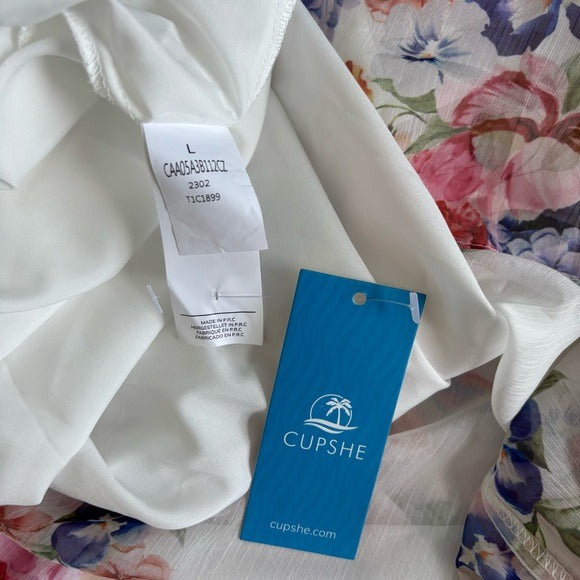 New CUPSHE Warm Up Floral Print V-Neck Maxi Dress Size Large