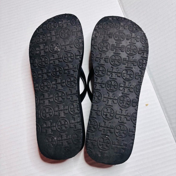 TORY BURCH Zebra Wedge Flip Flops Size 7