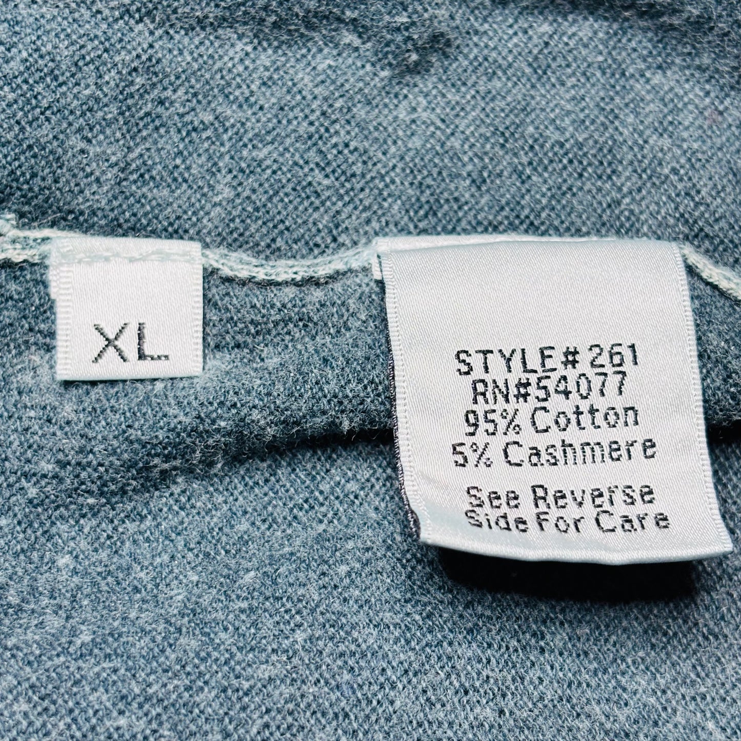 CABI Damask Burnout Acid Wash Sweater Size XL