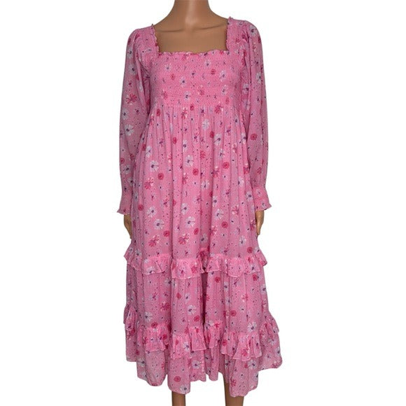 LOVESHACKFANCY Miri Dress in Coral Blaze Size Medium