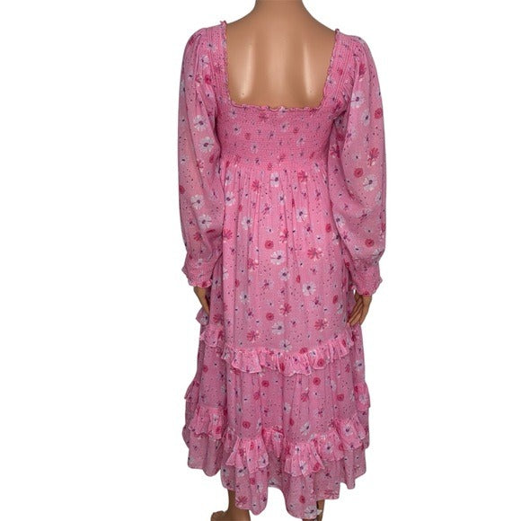 LOVESHACKFANCY Miri Dress in Coral Blaze Size Medium