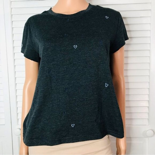 SPLENDID Snowland Embroidered Gray Tee Size Medium