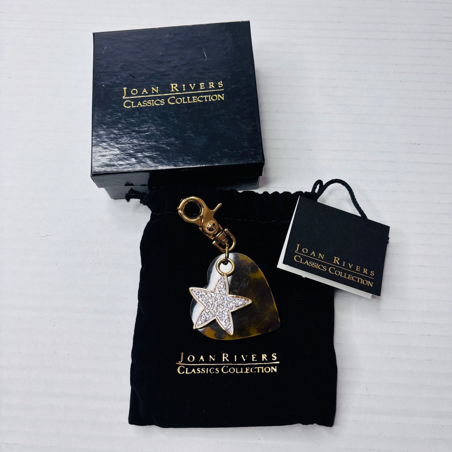 JOAN RIVERS Vintage Heart & Star Key Chain