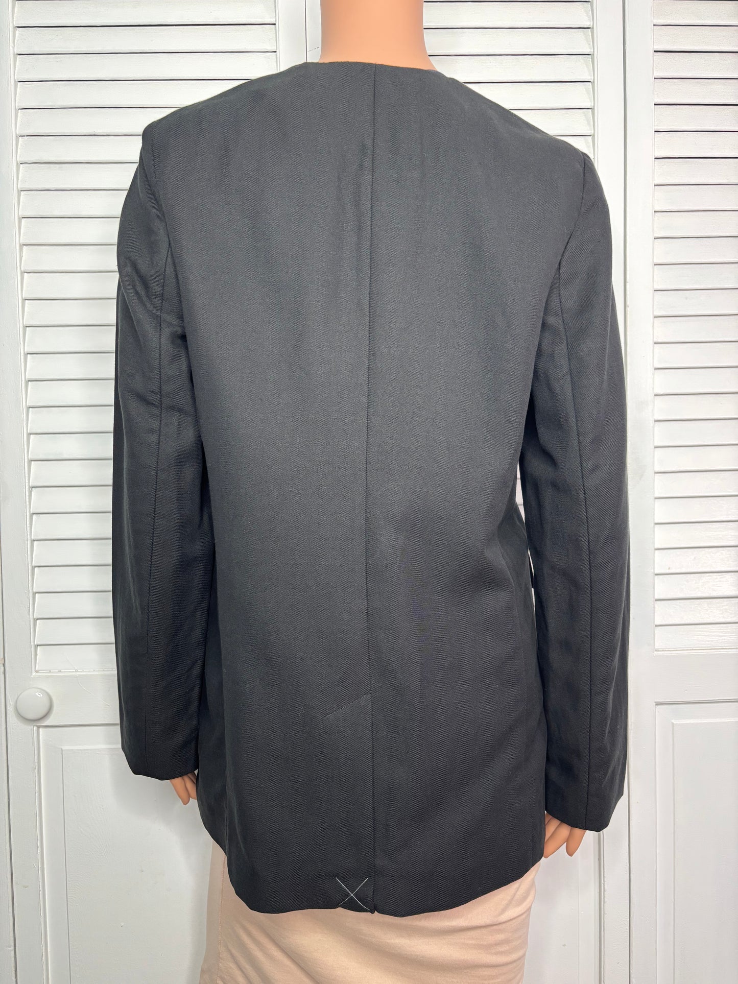 New BANANA REPUBLIC Black Collarless Open-Front Blazer Size 6