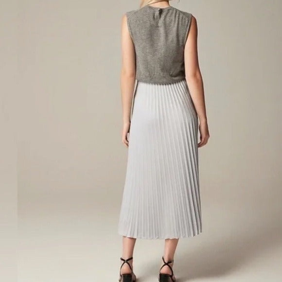 *NEW* J. CREW Gwyneth Pleated Slip Skirt in Gray Size Medium