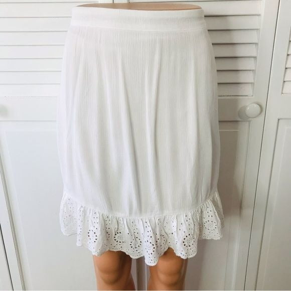 *New* ABOUND White Eyelet Hem Skirt Size Extra Large