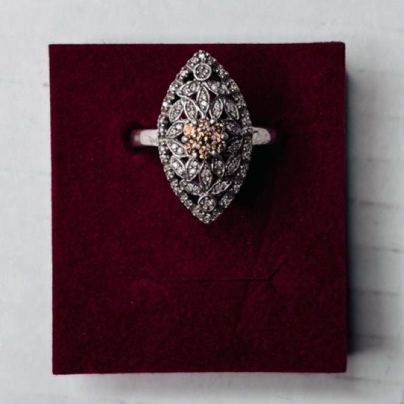 AFFINITY DIAMONDS Sterling Silver Filigree 1/3ct Ring Size 7