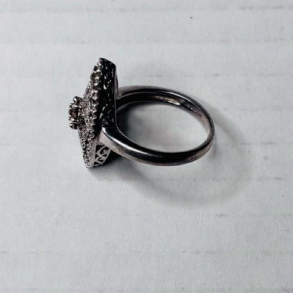 AFFINITY DIAMONDS Sterling Silver Filigree 1/3ct Ring Size 7