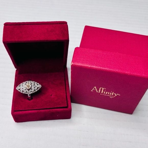 AFFINITY DIAMONDS Sterling Silver Filigree 1/3ct Ring Size 7