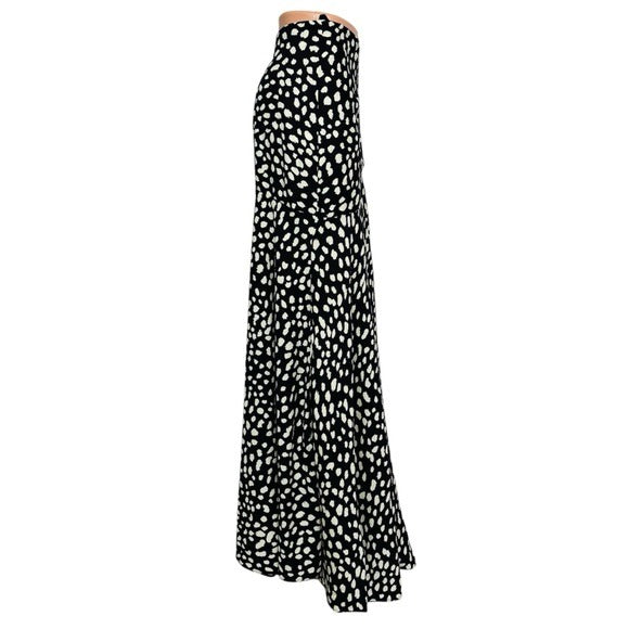 New RUMER THE LABEL Catalina Maxi Skirt Black White Side Slit Size Small