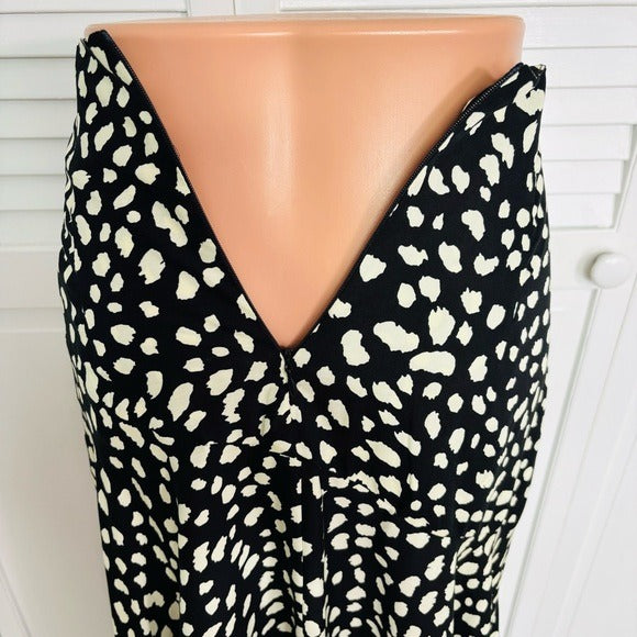 New RUMER THE LABEL Catalina Maxi Skirt Black White Side Slit Size Small