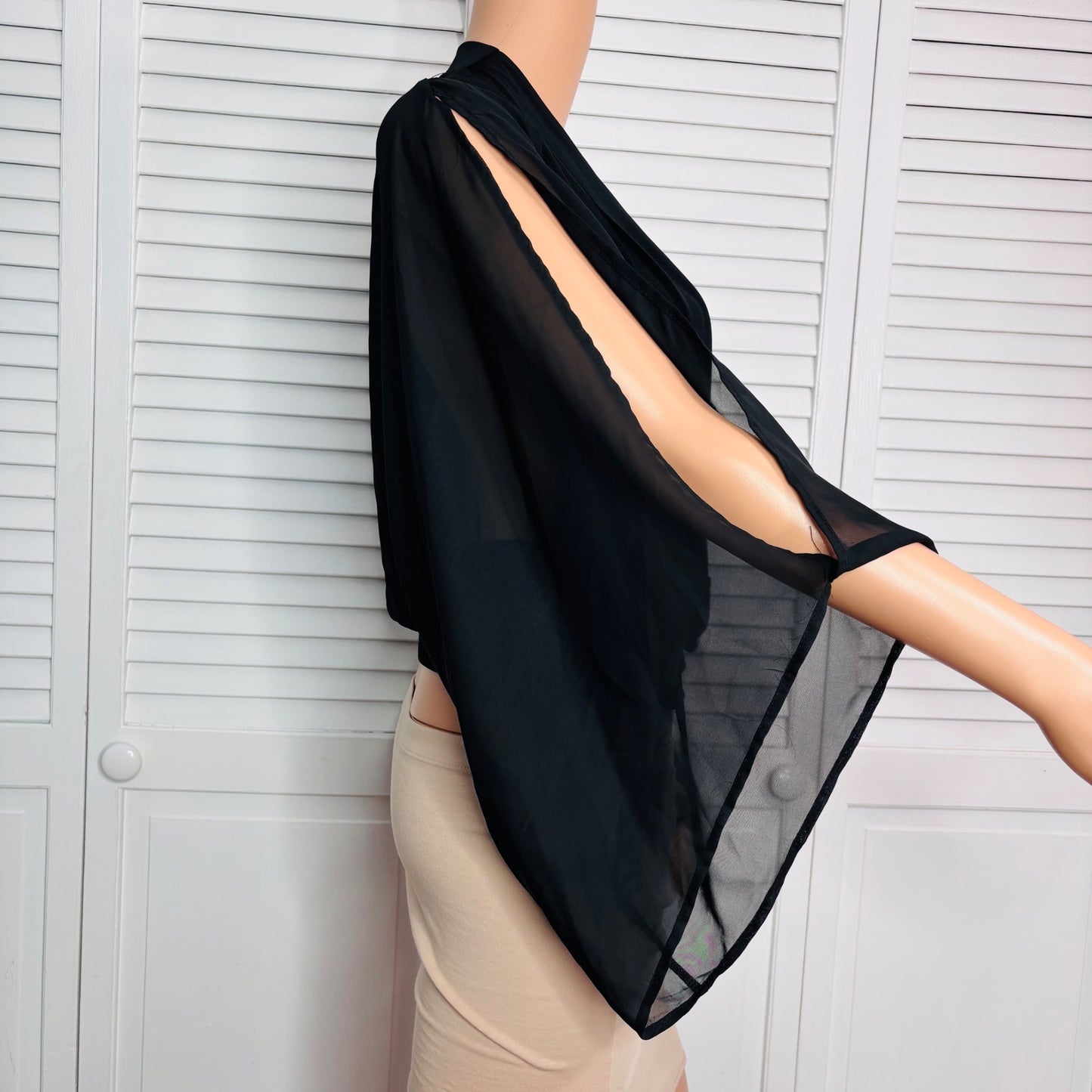 NEW NEW YORK & COMPANY Draped V-Neck Blouse in Black Size Small
