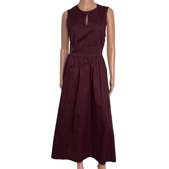 NEW WEWOREWHAT Keyhole Midi Dress in Eggplant Size Small