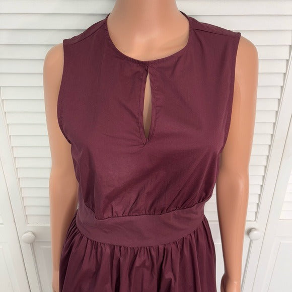 NEW WEWOREWHAT Keyhole Midi Dress in Eggplant Size Small