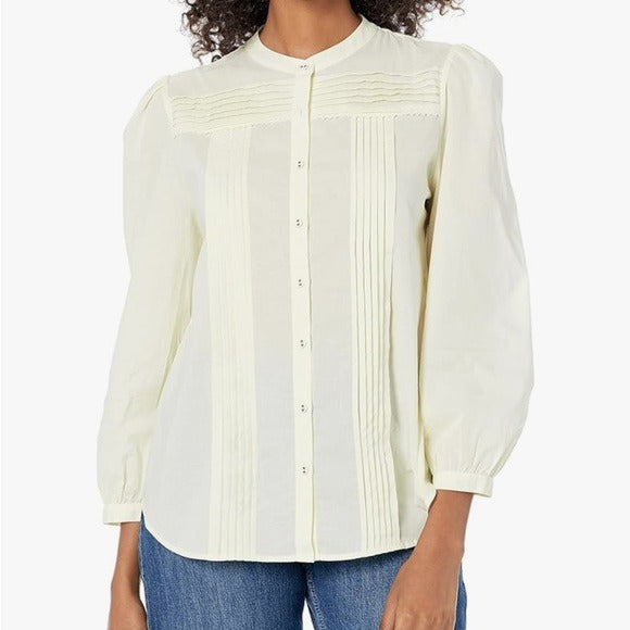 JOIE Porcelain Vesta Long Sleeve Button Down Blouse Size Large