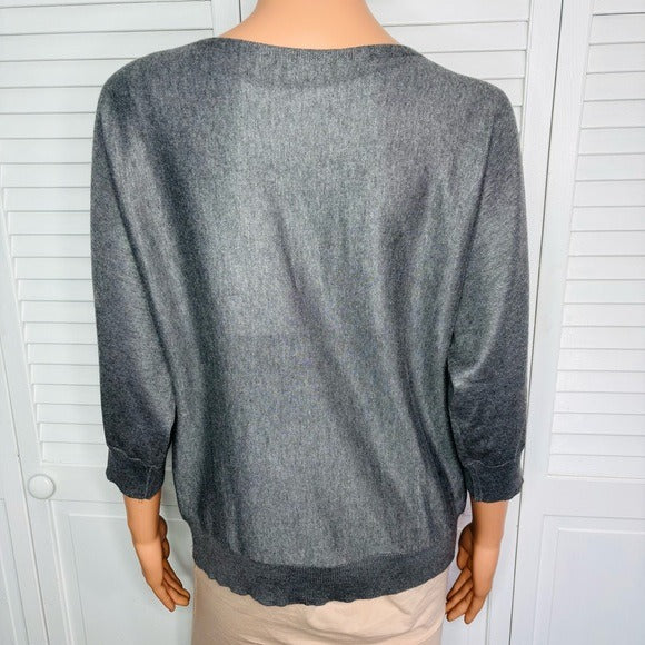 NEW YORK & COMPANY Gray Silver Studded Sweater Size Large