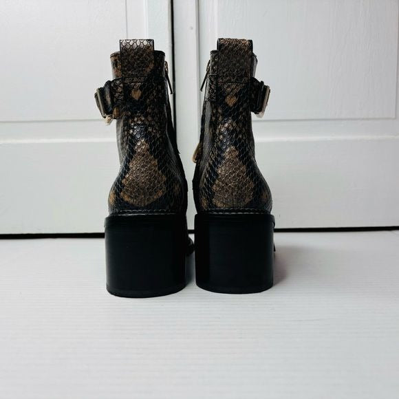 JOIE Rawly Rosewood Python Ankle Boot Size 8