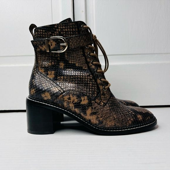 JOIE Rawly Rosewood Python Ankle Boot Size 8