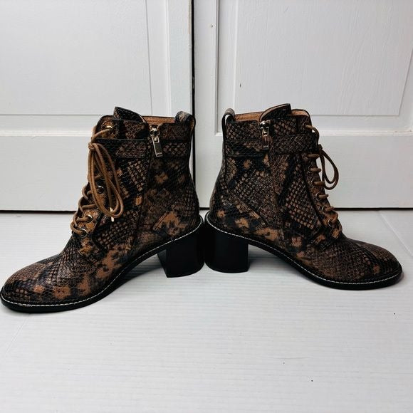 JOIE Rawly Rosewood Python Ankle Boot Size 8