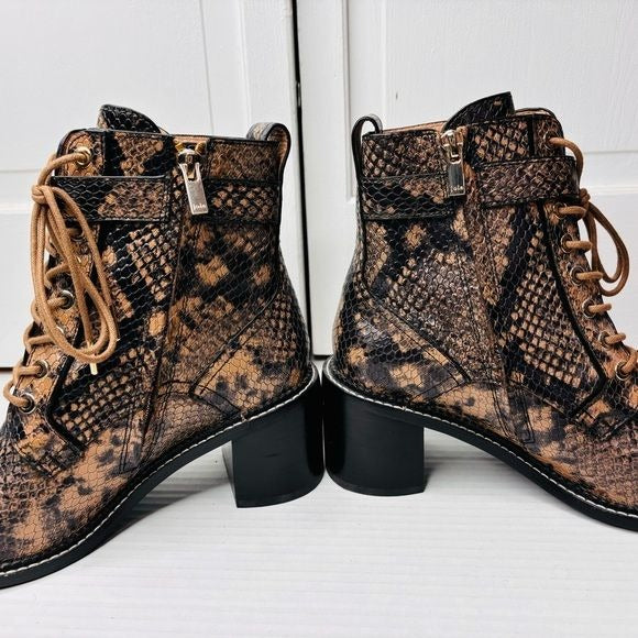 JOIE Rawly Rosewood Python Ankle Boot Size 8