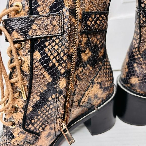 JOIE Rawly Rosewood Python Ankle Boot Size 8